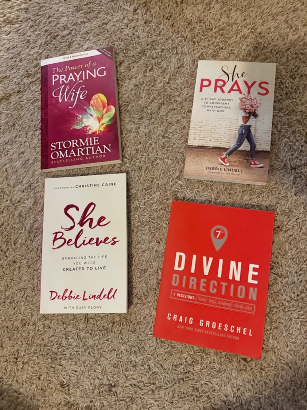 Set of 4 Christian Women’s Devotional Books - Red / White / Pink Covers